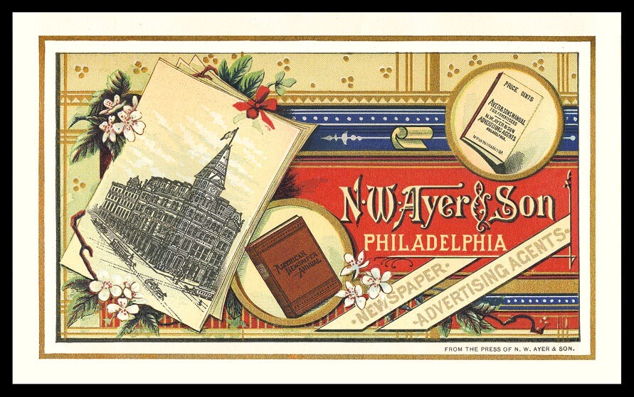 Vintage visual representing N.W. Ayer & Son, the advertising agency hired by De Beers in 1947, which created the legendary “A Diamond Is Forever” slogan that reshaped global perceptions of love, luxury, and engagement rings.