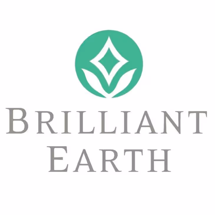 Brilliant Earth logo, a globally trusted brand known for natural diamonds, ethical sourcing, and diamond heritage.