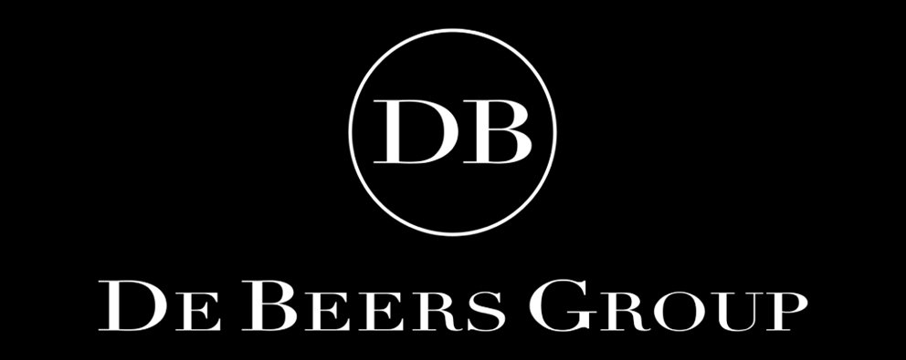 De Beers Group logo, a globally trusted brand known for natural diamonds, ethical sourcing, and diamond heritage.