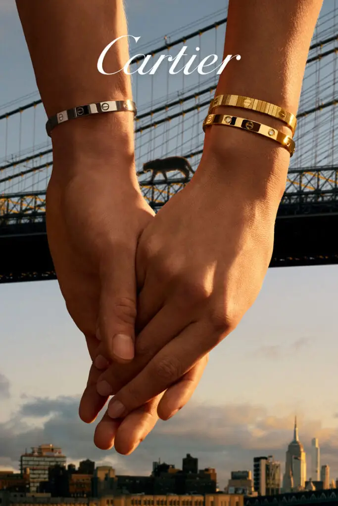 Luxury imitation jewelry sample used to visualize bracelet design before final gold and diamond jewelry manufacturing