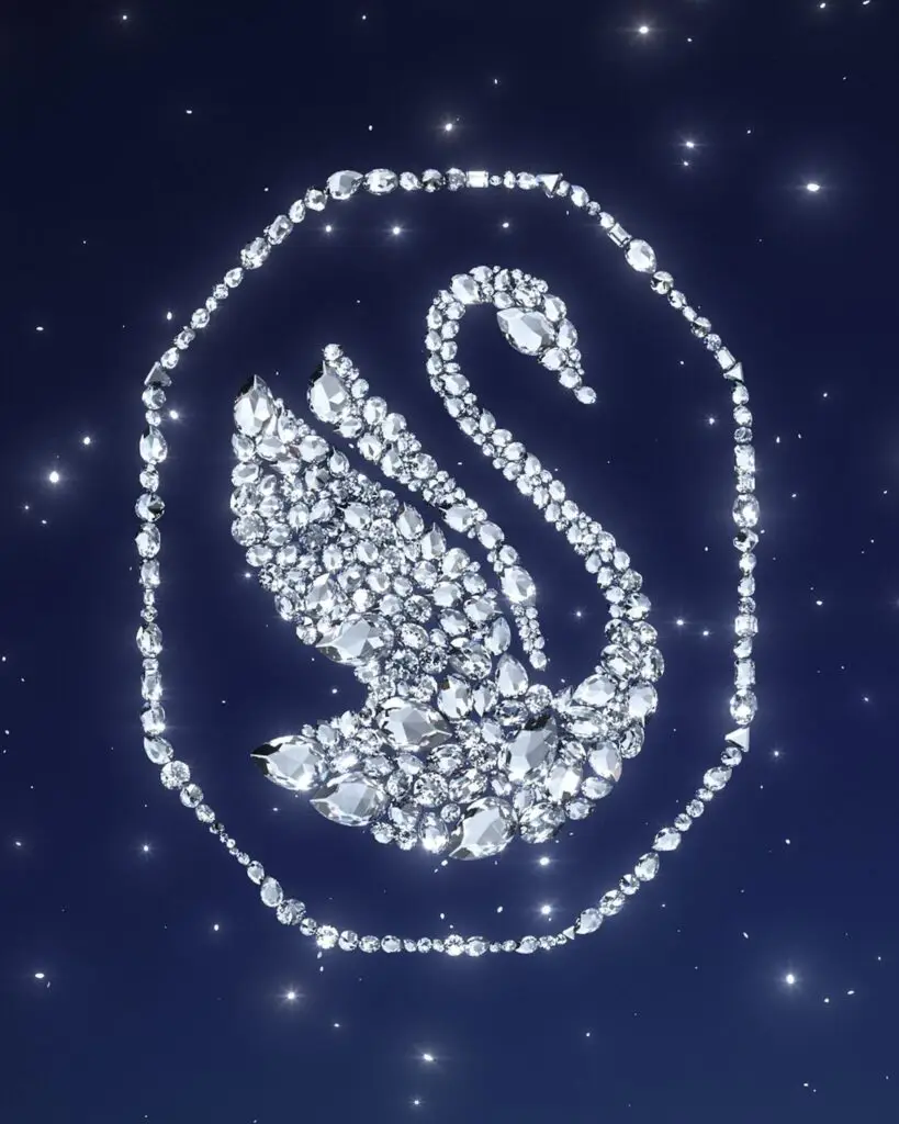 Swarovski swan crystal luxury brand mascot iconic symbol by The Jewelry Gossip.
