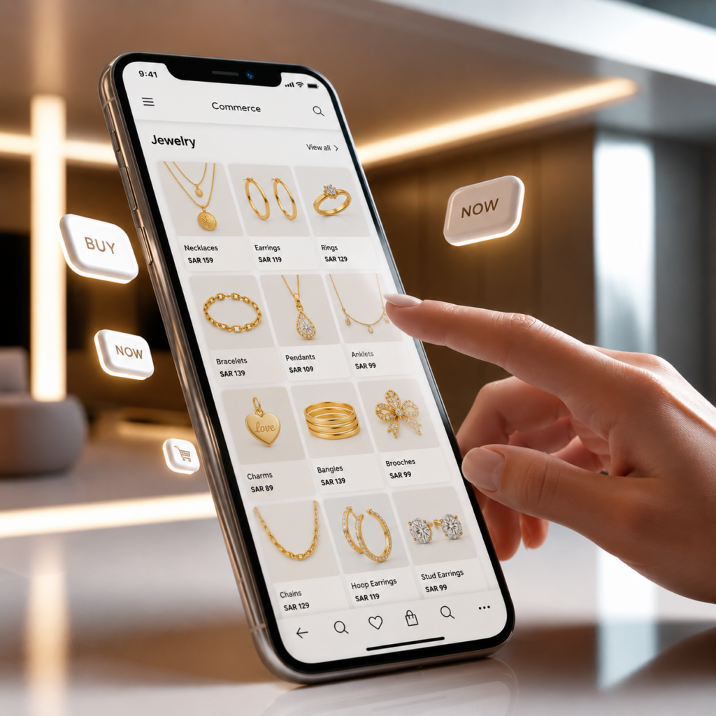 Luxury jewelry brand using social media marketing strategy to promote fine jewelry collections and increase online jewelry sales.