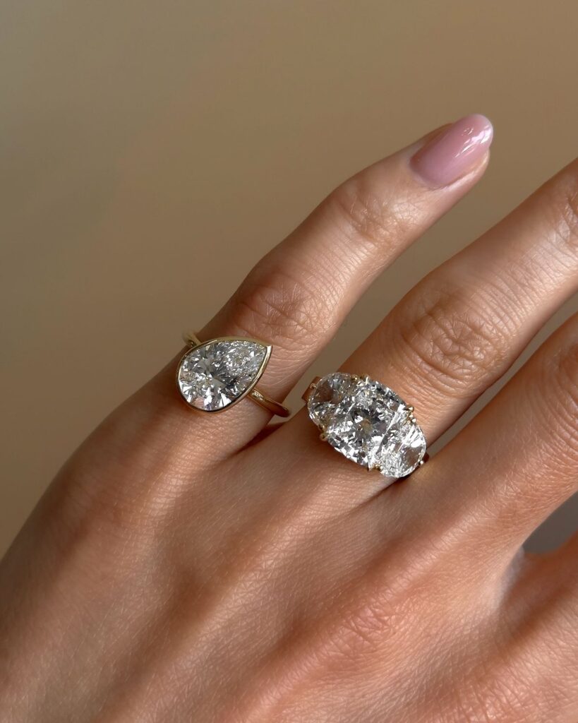 Stylish stack of pinky rings and diamond rings highlighting the growing popularity of trending rings in today's jewelry market.
